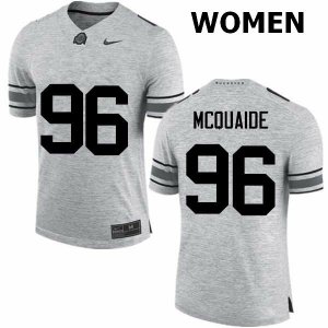Women's Ohio State Buckeyes #96 Jake McQuaide Gray Nike NCAA College Football Jersey Hot LQP7744BW